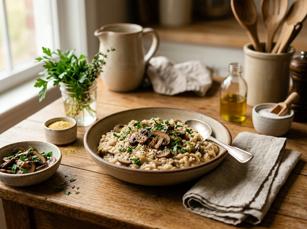 Easy Vegan Mushroom Risotto